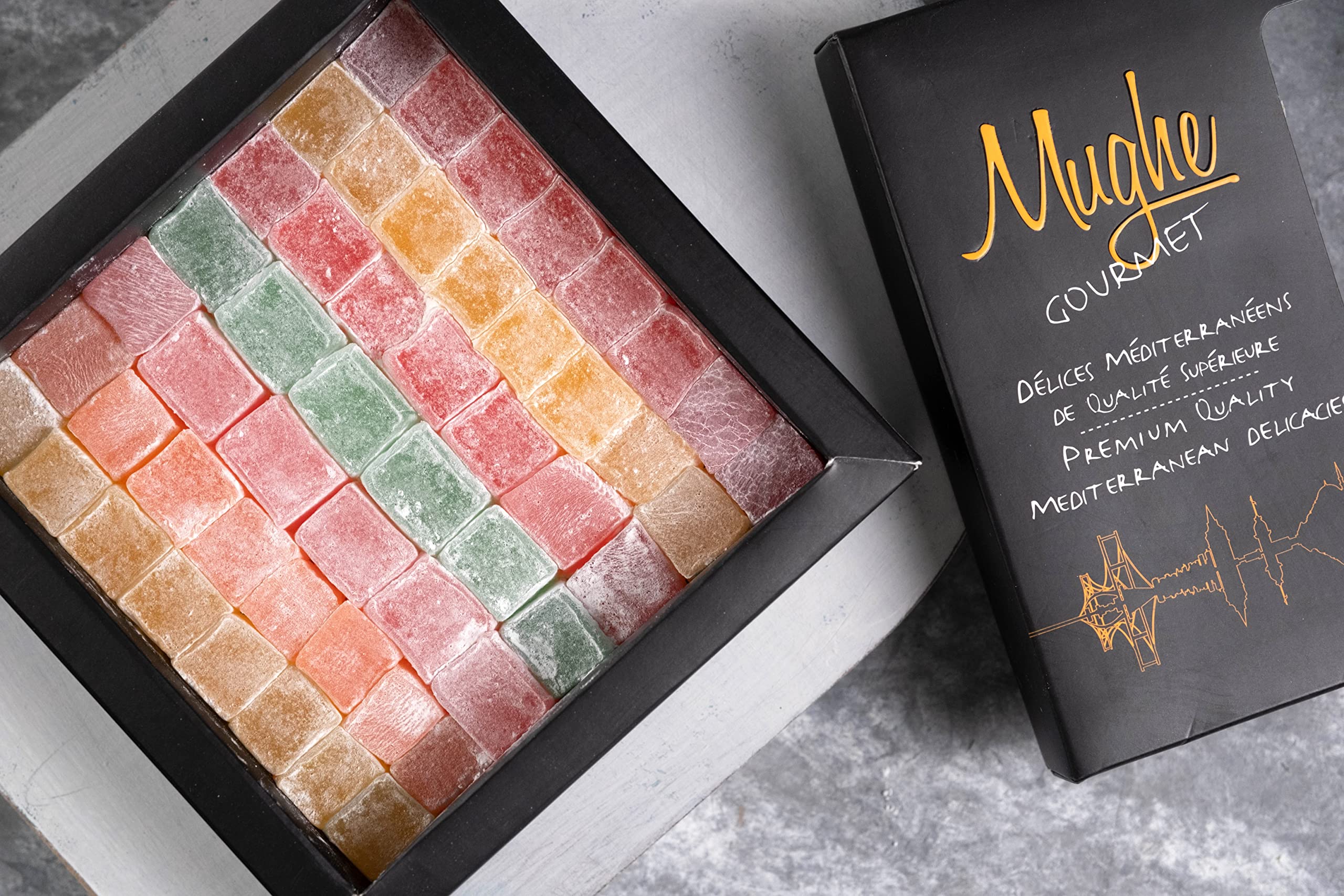 Amazon.com : Mughe Gourmet Turkish Delight Candy Gift Box - 13.05